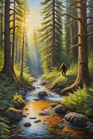 A Painting Of A River W..