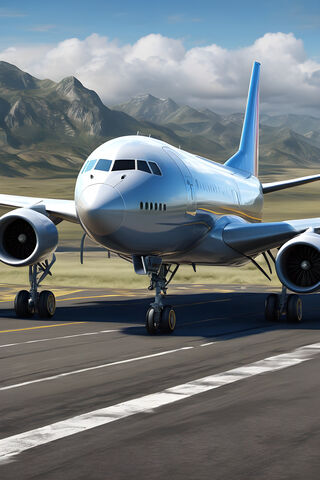 A Large Airplane On The Runway