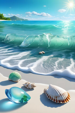 A Group Of Shells On A Beach