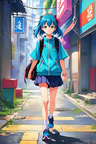 Anime Girl With Black Flowy Hair