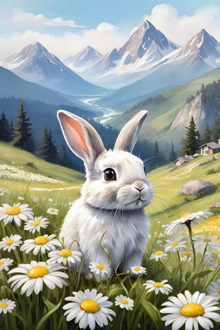 A White Rabbit In A Fie..