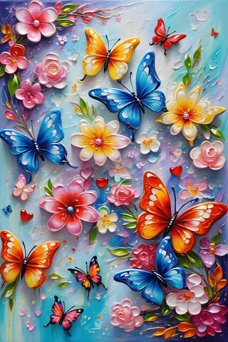 A Group Of Colorful Butterflies