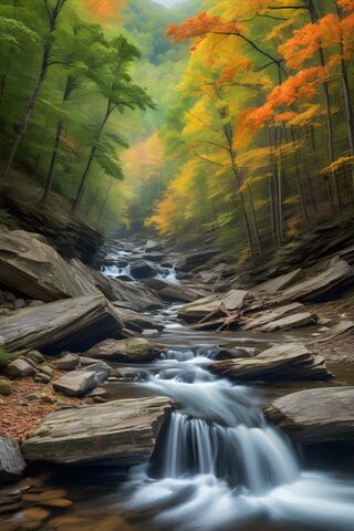 Tranquil Autumn Stream ..