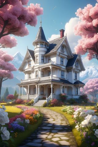 A House With A Large Front Yard