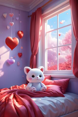 A Stuffed Animal On A Bed