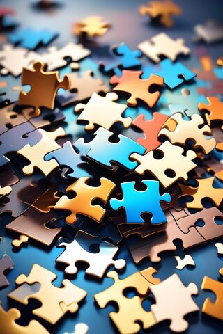 A Close Up Of A Puzzle