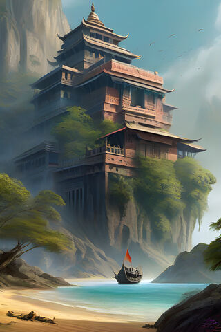 A Building On A Cliff