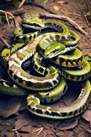 Serpentine Beauty: The Green Python 🌿🐍