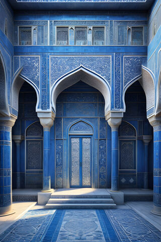 A Building With Many Arches and Columns