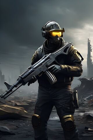 Futuristic Soldier in a..