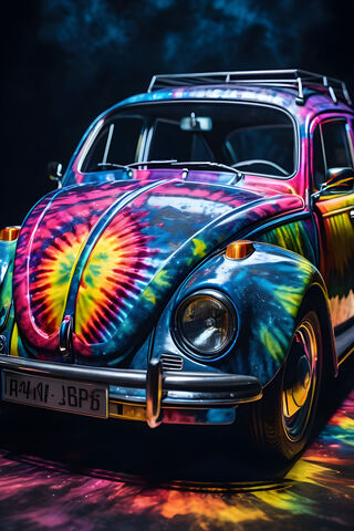 A Car With A Painted Design