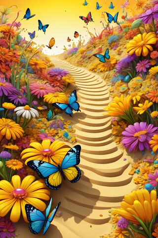 A Group Of Butterflies On A Flower