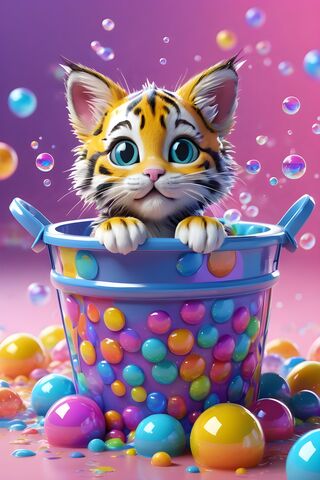 A Cat In A Bowl Of Eggs