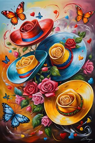 A Group Of Colorful Cups