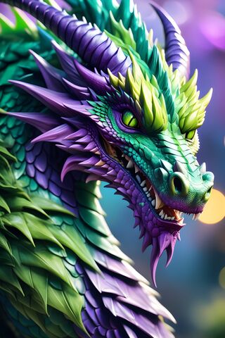 A Green and Purple Lizard