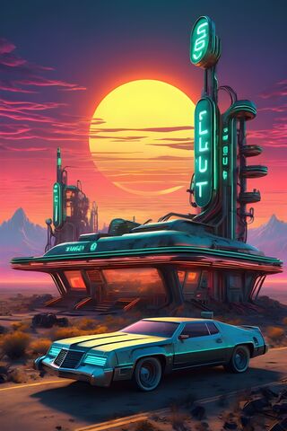 Retro Futuristic Road Trip 🚗🌅