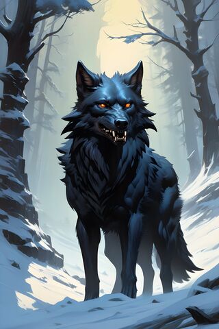 A Black Wolf In The