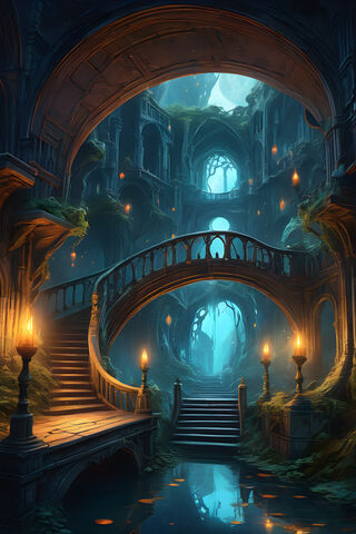 A Large Arched Staircas..