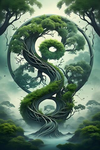 A Tree With A Design On It