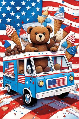 A Toy Truck With Teddy Bears On Top