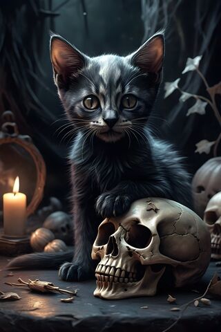 A Cat Sitting Next To A..
