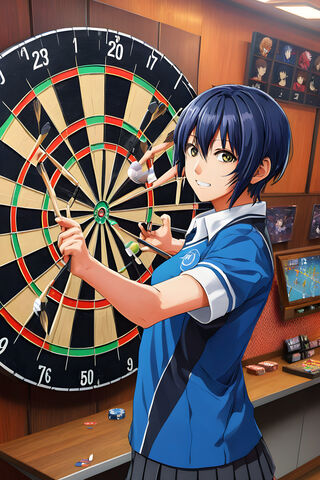 Anime Playing Darts