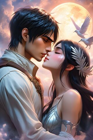 A Man and Woman Kissing