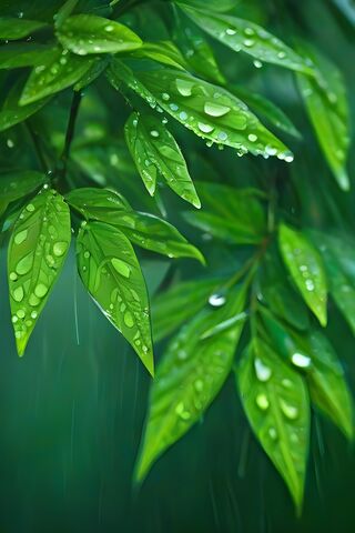 A Close Up Of Leaves In..