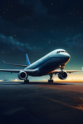 A Large Airplane On A Runway