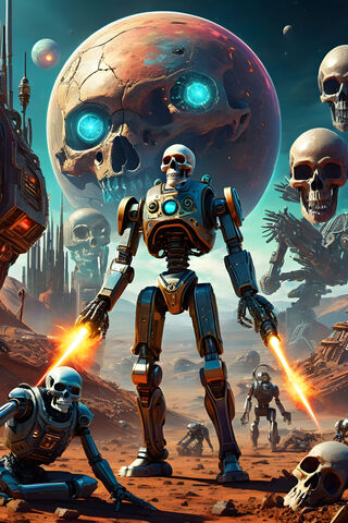 A Group Of Robots In Sp..