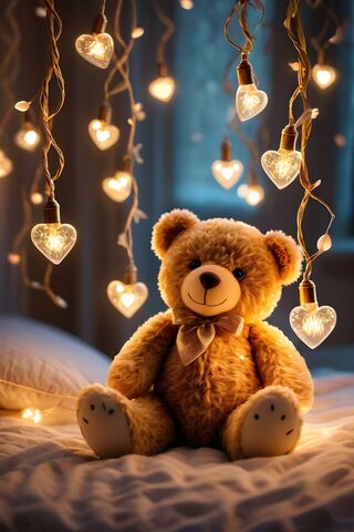 A Teddy Bear On A Bed