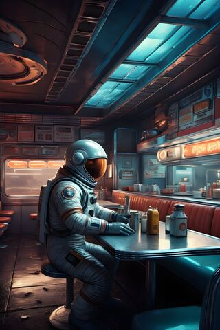 Astronaut At Restaurant