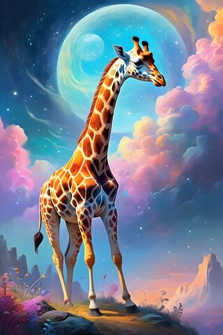 Majestic Giraffe: Guardian of the Skies 🌌🦒