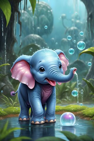 A Toy Elephant In A Glass Enclosure