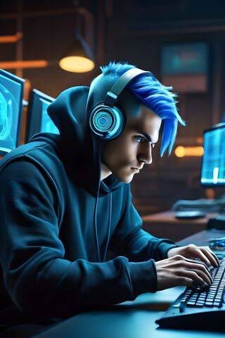 A Person Wearing Headph..