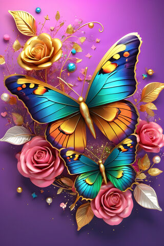 A Colorful Butterfly On A Flower