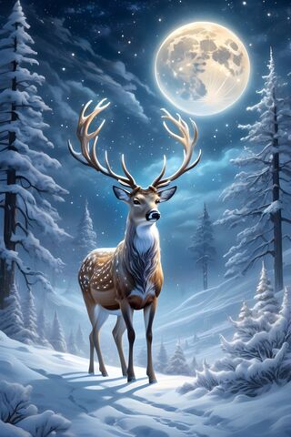 A Deer In The Snow