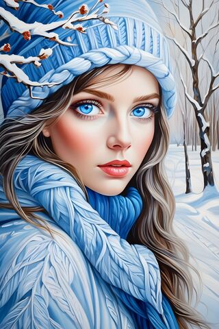 A Woman With Blue