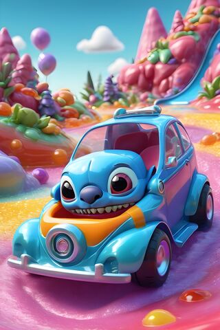A Toy Car With A Cartoon Face