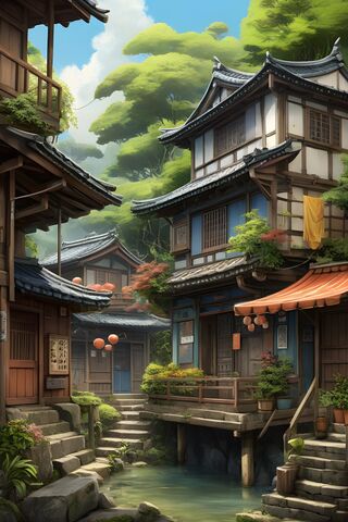 Tranquil Japanese Village 🌸🏯