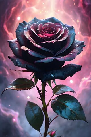 A Magical Rose With Water Droplets On It