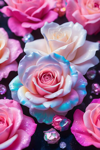 A Group Of Pink and White Flowers