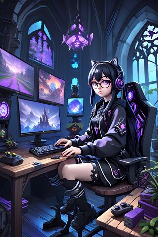 Anime Gamer Girl