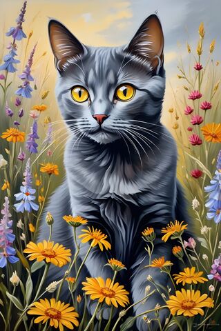 A Cat With Yellow Eyes