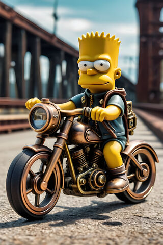 A Yellow Toy On A Motorcycle