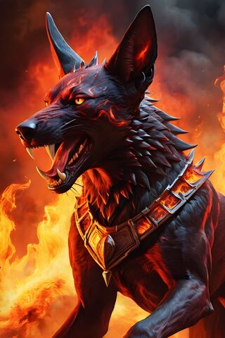 Anubis Hound In Flames