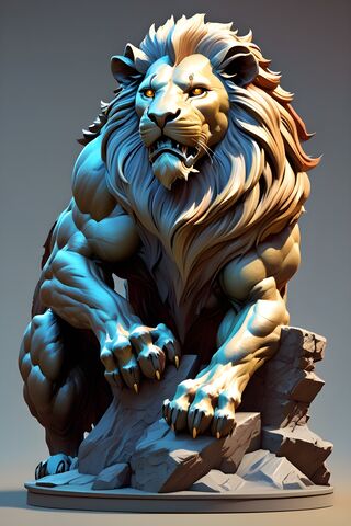 Majestic Lion Sculpture..