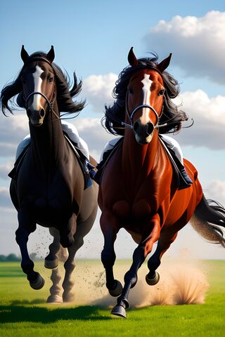Galloping Grace: A Majestic Horse Duo