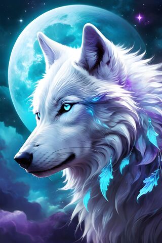 Mystical White Wolf Und..
