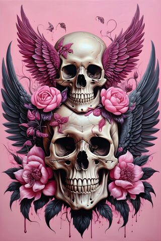 A Skull With Flowers On It